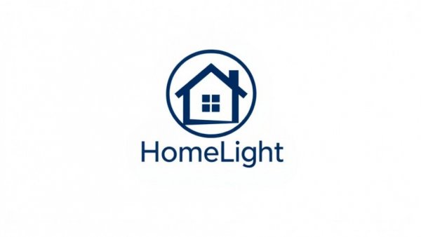 Minimalistic HomeLight logo for sell your house fast, navy and white.