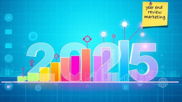 Futuristic graphic with '2025' text and data trends for Real Estate Content Marketing 2025.