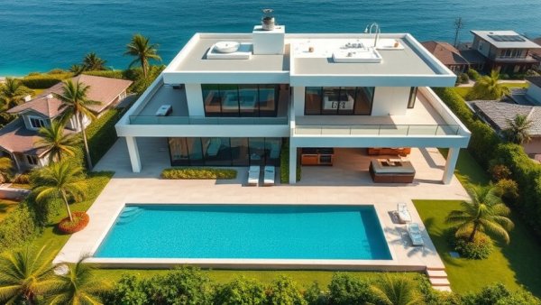 Luxury property in Jupiter with modern home and pool