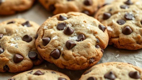 Healthy high-protein copycat Crumbl cookies close-up with sea salt.