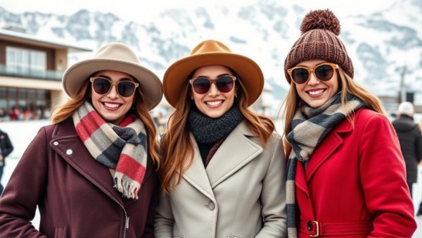 Stylish women at Aspen Snow Polo Championship event, snowy backdrop.