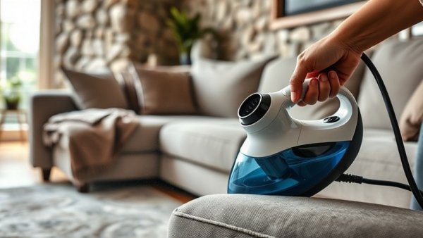 Handheld steam cleaner on couch, best handheld steam cleaners 2026.