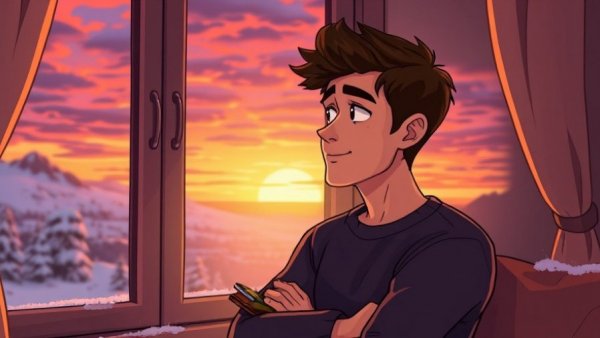 Contemplative man reflecting on self-worth beyond financial status against a sunset.