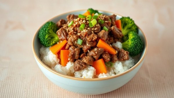 Delicious ground beef and broccoli recipe with rice, vibrant and appetizing.