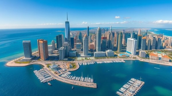 Expansive aerial view of Gold Coast showcasing property market trends.