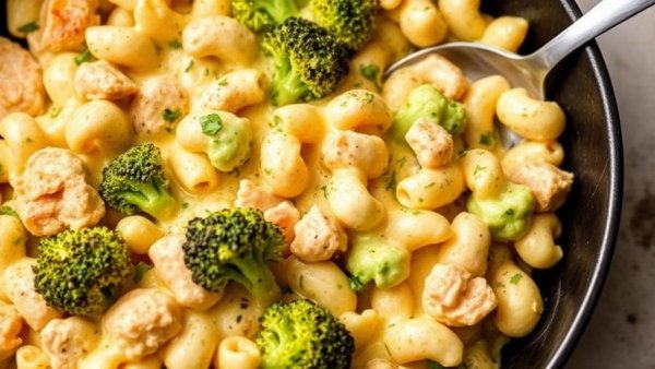 Chicken Broccoli Cottage Cheese Mac and Cheese