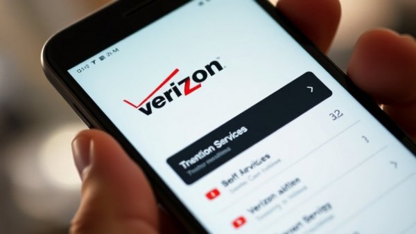 Smartphone showing Verizon Services menu, related to Verizon outage $20 credit.