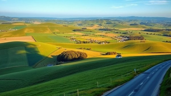 Breathtaking Colorado landscape at golden hour, vast hills and fields.