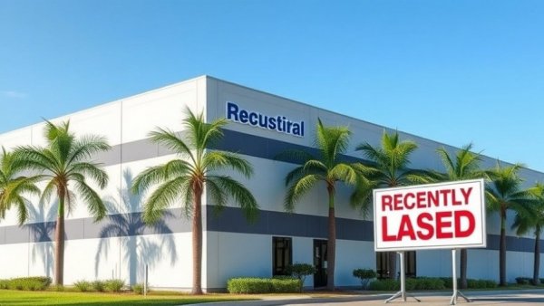 Industrial real estate leasing in Riverside: recently leased modern building.