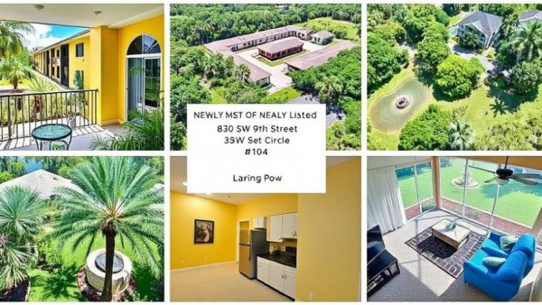 Just listed apartment at 830 SW 9th Street Circle #104 displaying exterior and interior views.