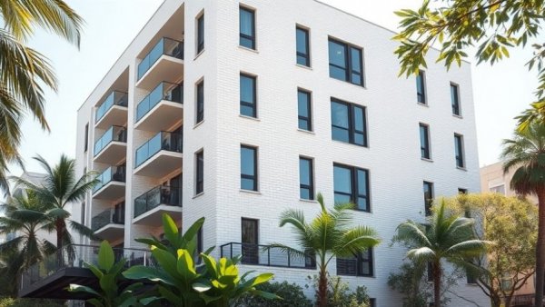 St Kilda East apartment project with modern design and lush greenery.