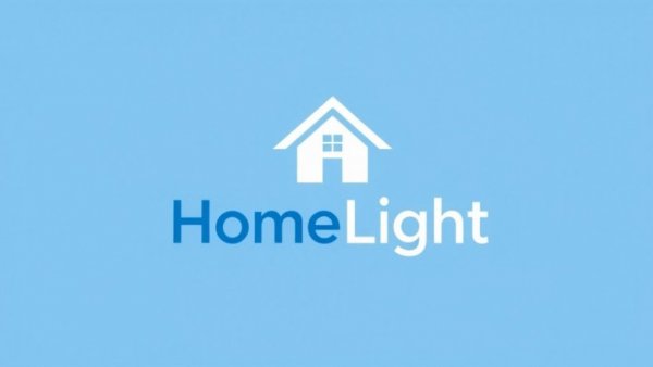 Modern HomeLight logo in blue and white with house icon.