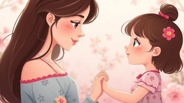 Mother and daughter breaking the cycle of self-doubt, holding hands.