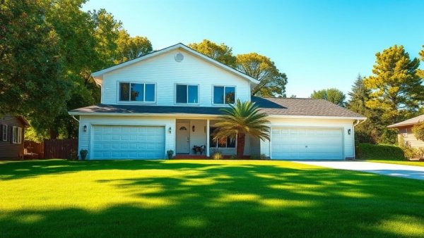 Modern suburban house with green yard for We Buy Houses Decatur.