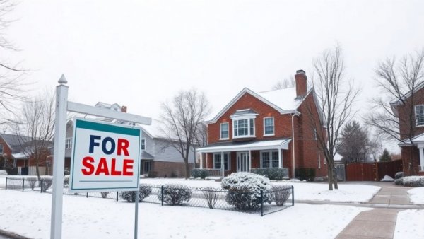 Winter scene with a home for sale in Toronto, highlighting housing market.