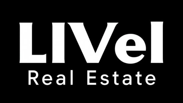 LIVEL Real Estate logo on black background, Laguna Beach luxury real estate.