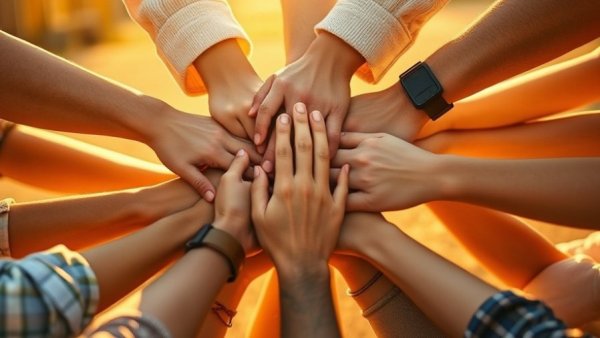 Hands joined in unity, symbolizing commitment in real estate.