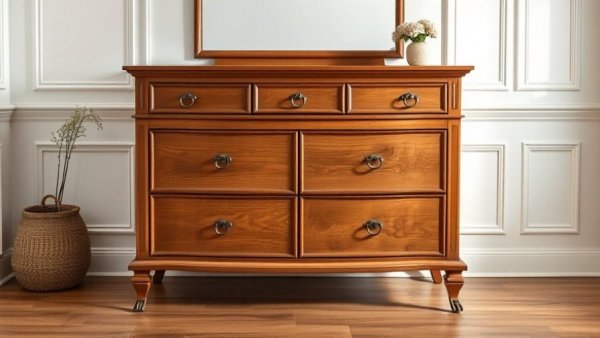 Dresser restoration without paint showcasing before and after comparison.