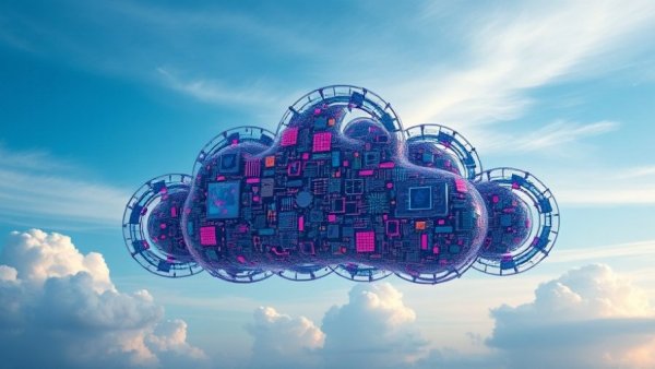 Abstract digital cloud representing cloud-based brokerage model.