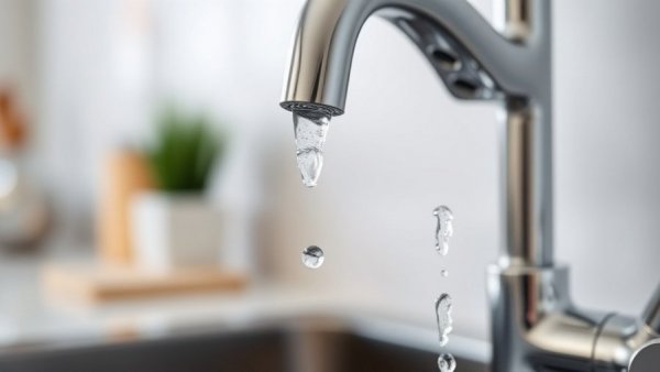 Chrome faucet dripping to prevent frozen pipes.