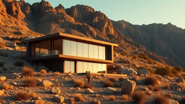 Modern house in Palm Desert real estate market backdrop.