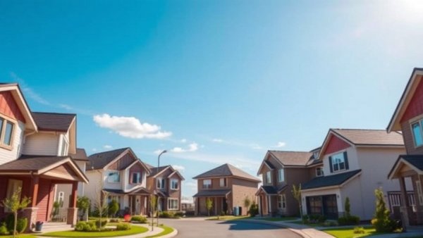 Promotional image for Homes.com viability in real estate with suburban homes and professional portrait.