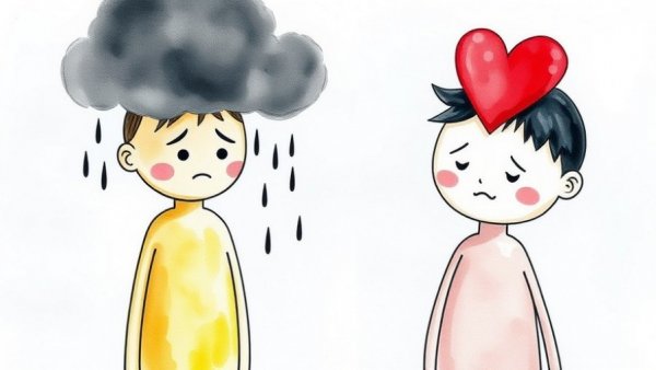 Abstract figures expressing emotions, depicting empathy, stop feeling overwhelmed by other people’s emotions.