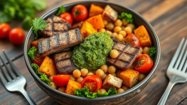 High-Protein Trader Joe’s Recipes bowl with diverse fresh ingredients.