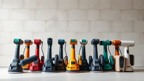 Collection of the best drywall sanders in a DIY workshop.