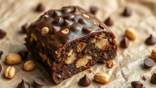 Healthy Vegan Reese's Bites with chocolate chips and peanuts on parchment.