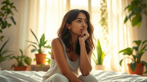 Emotional impact of being the easy one illustrated scene of a woman deep in thought.