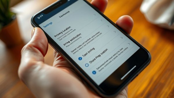 Close-up of smartphone with privacy location setting, spring clean your digital devices.