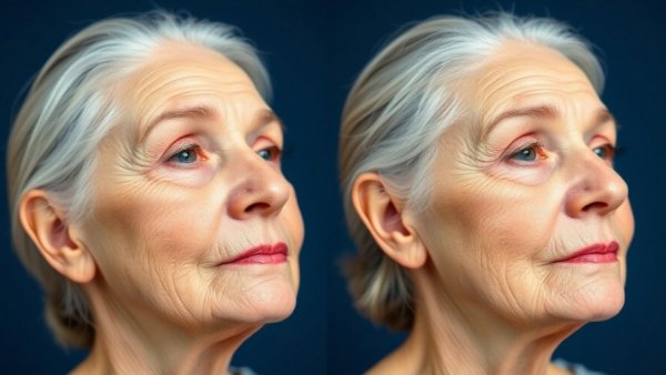 Fine lines and wrinkles treatments before and after comparison.