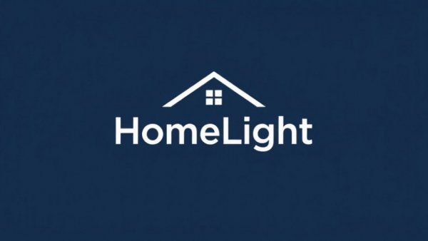 Stylized HomeLight logo on dark blue background.