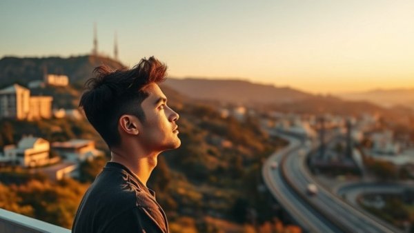 Real estate investments for actors concept with Hollywood backdrop.