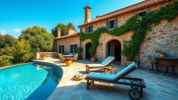 Serene Bastide Bonnieux terrace with poolside loungers