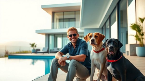 Modern luxury villa highlighting artificial intelligence impact on real estate.