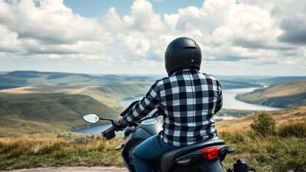Motorcyclist enjoying scenic view, Specialty Motorcycle Retailer in North Hampton.