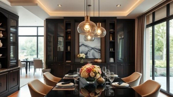 Stylish dining room lighting tips with modern decor and pendant lighting.