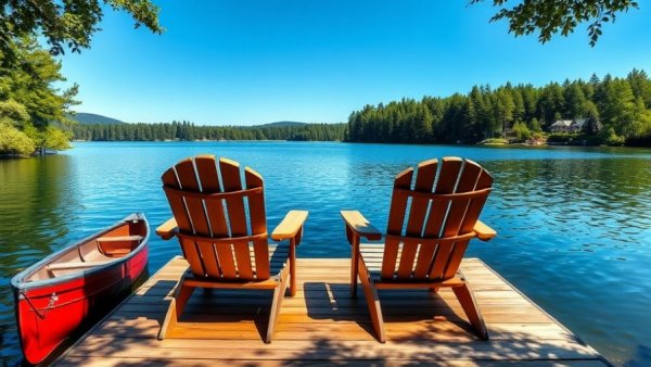 Lakeside retreat with chairs on dock; cottage prices expected to rise.