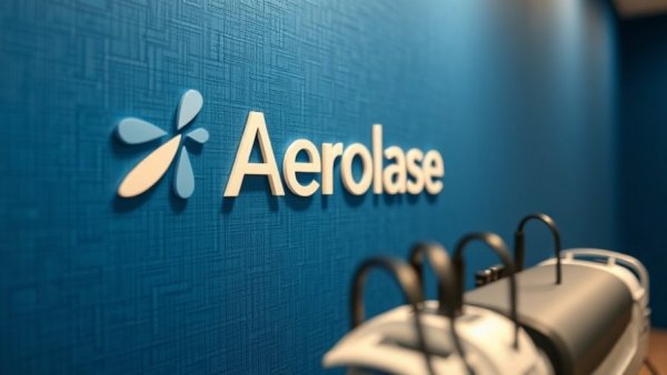Aerolase event featuring blue wall with logo and device.