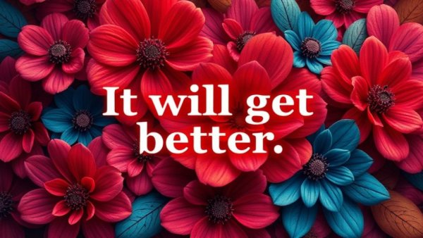 Inspiring quote design on resilience with floral background.