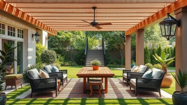 Modern patio furniture and garden setup for choosing patio furniture