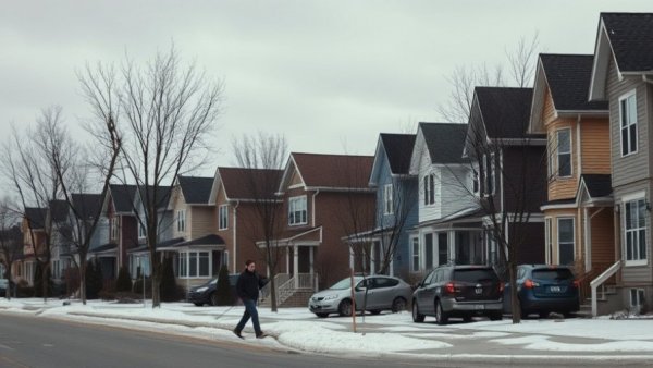 Traditional Canadian homes on a suburban street in winter, reflecting mortgage renewal shock in Canada.