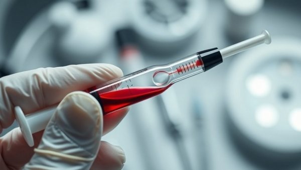 Close-up syringe aspiration before dermal filler injection, blood visible.