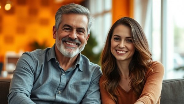 Smiling pair indoors related to Justin Hemmes Byron Bay real estate.