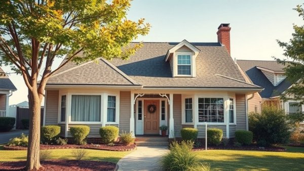 Charming suburban home in bright sunlight, perfect for learning about cost splitting when buying with a partner.