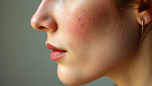Close-up of a woman's face showing rosacea redness, Rosacea Treatment in Nashville TN.