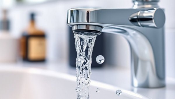 Water Conservation Techniques: Chrome faucet with droplets falling