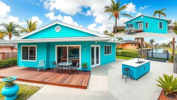 Bright turquoise waterfront property for sale in Palm Beach Gardens.